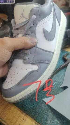 0_hdsavephotos-1-14 No. 7Jordan Air Jordan 1 stealth and white leather oxidized midsole small Dior low-top retro basketball shoes men's gray and white