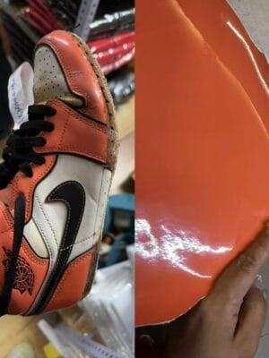 0_hdsavephotos-19 Jordan Air Jordan 1 Mid "Turf Orange" synthetic leather patent leather two-dimensional small buckle fragments non-slip shock absorption wear-resistant mid-top children's basketball shoes white and orange stitching youth