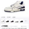 1205# XY    1400mm*900mm
LV 1:1LOUIS VUITTON Trainer #54 lace-up low-top fashion sneakers for men and women, white and blue
